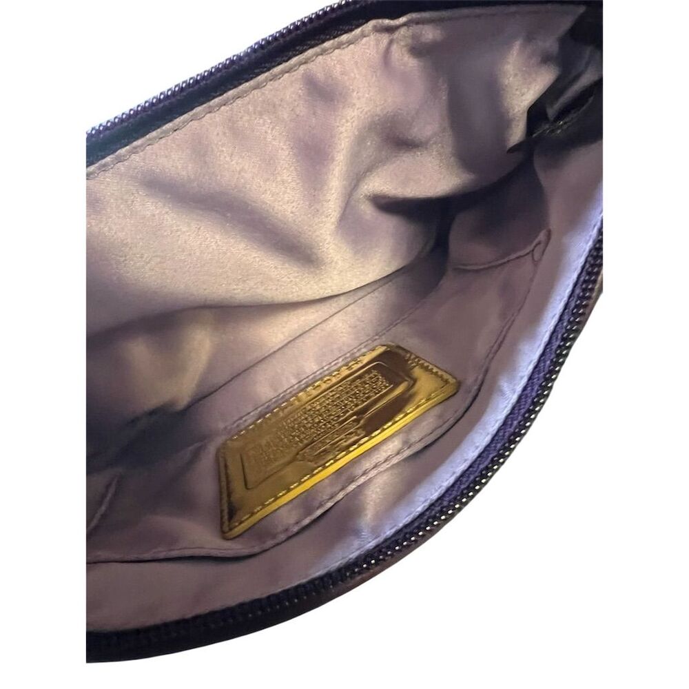 Coach Women's Purple Nylon Wristlet with Gold Accents - Picture 5 of 6